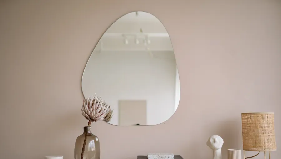 Frameless asymmetrical wall mirror in Rockledge